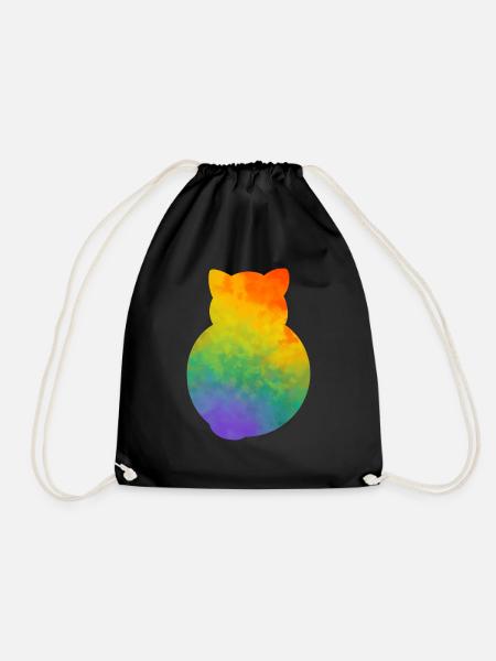 Pride Kitty - Drawstring Bag - black