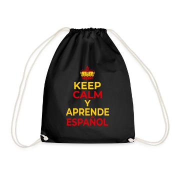 Learn Spanish Spanish Course Saying - Drawstring Bag - black - Front