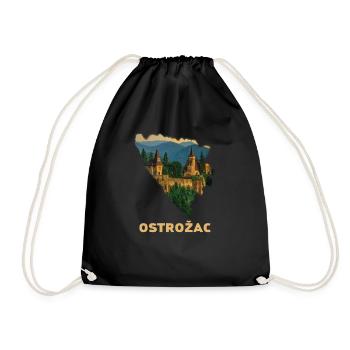 Ostrozac in Cazin Bihac Krajina - Drawstring Bag - black - Front