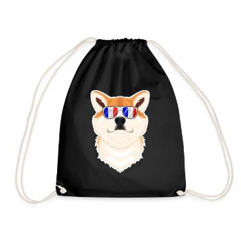 Akita Inu France Sunglasses I French Flag - Turnbeutel - Schwarz - Vorne