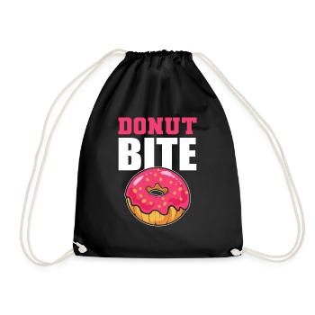 Donut -Biss Donut -Verkäufer Gift - Turnbeutel - Schwarz - Vorne