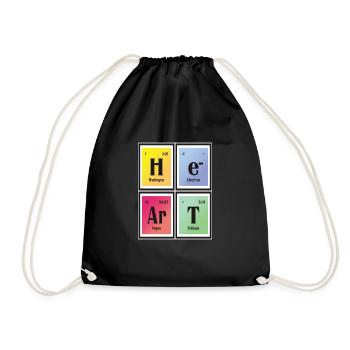 Heart | Periodic Table of Elements - Drawstring Bag - black - Front