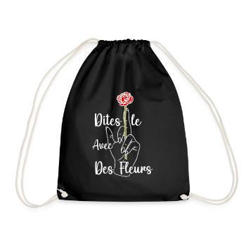 dites le avec des fleurs fuck - humour - Sac de sport léger - noir - Devant