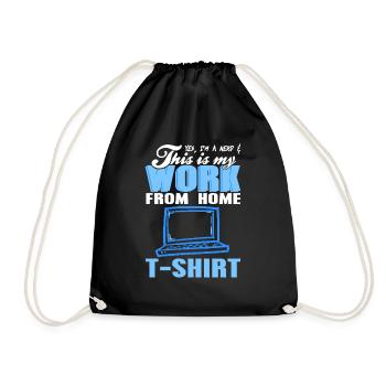 This Is My Work From Home T-Shirt Funny Nerd - Turnbeutel - Schwarz - Vorne