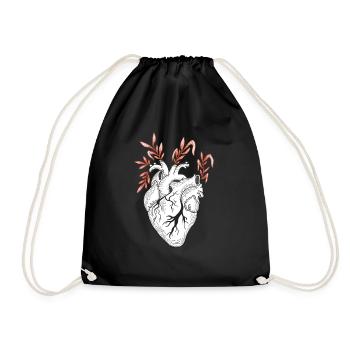 Traditional Tattoo Heart - Drawstring Bag - black - Front