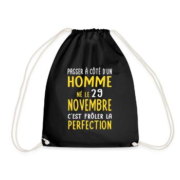 Anniversaire - Né le 29 Novembre Frôler perfection - Sac de sport léger - noir - Devant
