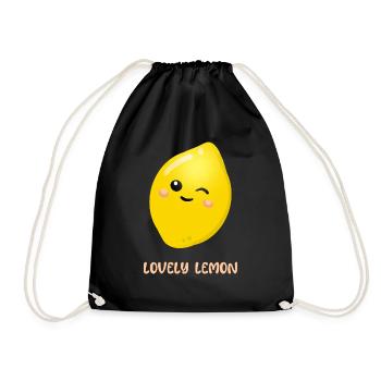 Loving lemon - Drawstring Bag - black - Front