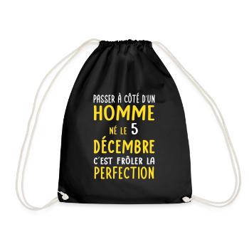 Anniversaire - Né le 5 Décembre Frôler perfection - Sac de sport léger - noir - Devant