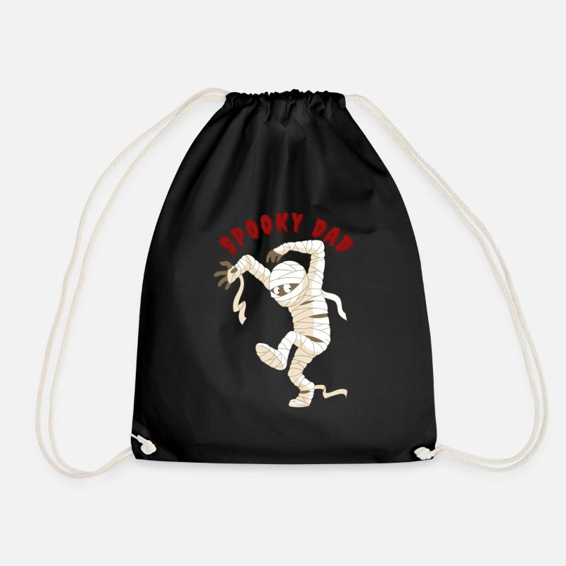 Halloween Spooky Dad T-Shirt - Drawstring Bag - black