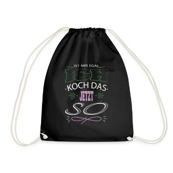 cool restaurant küche geburtstagsgeschenk witzig - Turnbeutel - Schwarz - Vorne