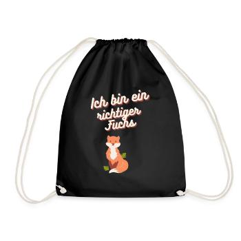 Ich bin ein richtiger Fuchs - Turnbeutel - Schwarz - Vorne