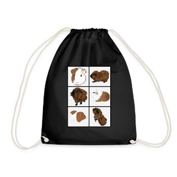 Nettes Design mit Meerschweinchen 1 - Turnbeutel - Schwarz - Vorne