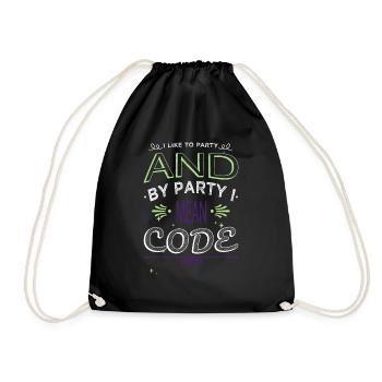 programming computer scientist happy - Turnbeutel - Schwarz - Vorne