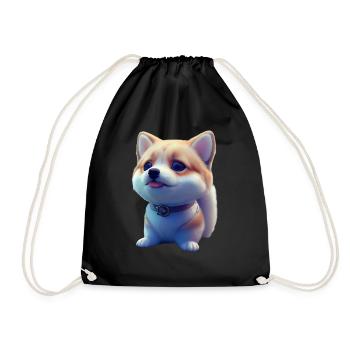 Akita Dog - Akita - Drawstring Bag - black - Front