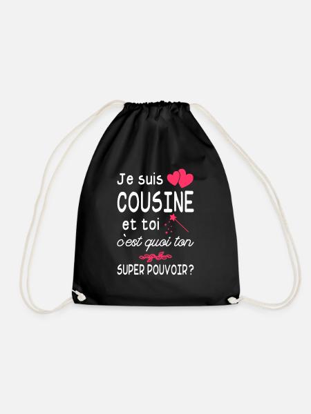 je suis cousine / super cousine / humour cousine - Sac de sport léger - noir