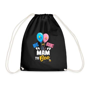 He or She Mam To Bee Best Mom Ever Motherhood - Drawstring Bag - black - Front