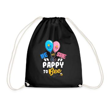 He or She Pappy To Bee Best Dad Ever Fatherhood - Drawstring Bag - black - Front