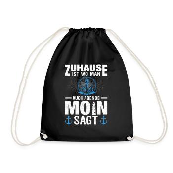 Moin Norddeutschland Ostfriesland - Turnbeutel - Schwarz - Vorne