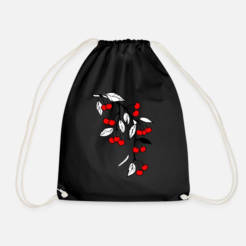 Cherries - Drawstring Bag - black