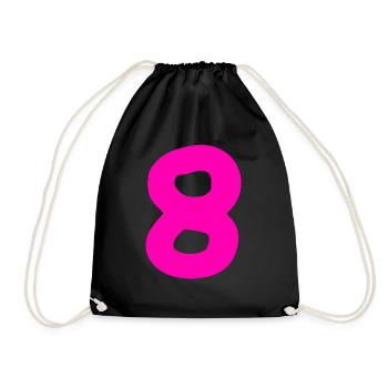 8 Jahre Geburtstag pink - Turnbeutel - Schwarz - Vorne