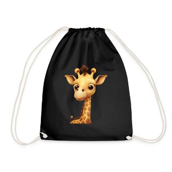 giraffe - Turnbeutel - Schwarz - Vorne