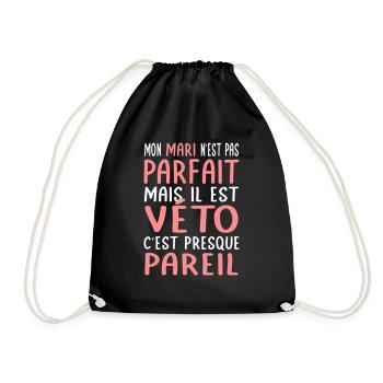 Mon mari n'est pas parfait mais il est véto - Sac de sport léger - noir - Devant