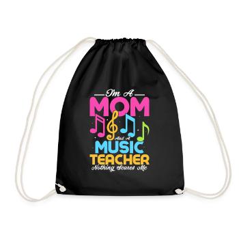 Je suis une maman et un professeur de musique Rien ne me fait peur St - Sac de sport léger - noir - Devant