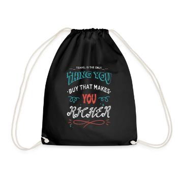 travel bug camping partner birthday present idea - Turnbeutel - Schwarz - Vorne