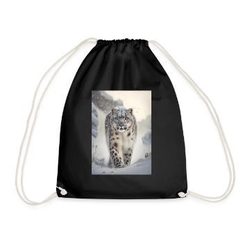 Snow Leopard - Drawstring Bag - black - Front