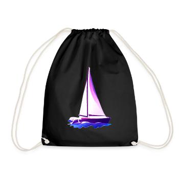 Sailing Sailing Sailing Sailing Sailboat - Drawstring Bag - black - Front