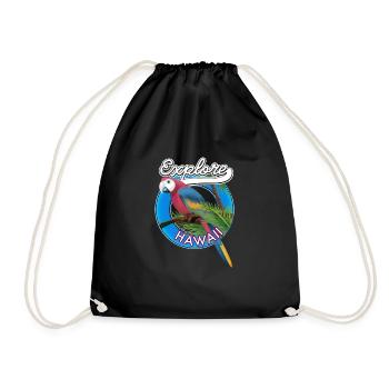 Entdecken Sie das Hawaii-Retro-Logo. - Turnbeutel - Schwarz - Vorne