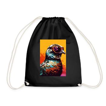 Quail with Sunglasses - Turnbeutel - Schwarz - Vorne