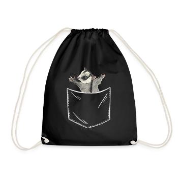 Short-headed glider Sugar Glider - Drawstring Bag - black - Front