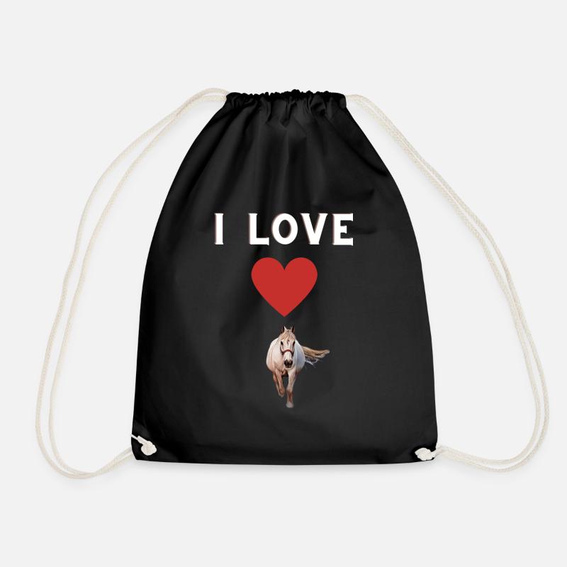 I Love Horses - Turnbeutel - Schwarz
