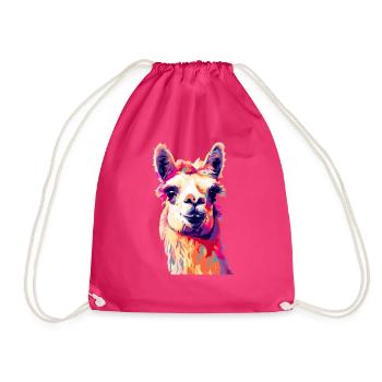 Lama - Drawstring Bag - fuchsia - Front