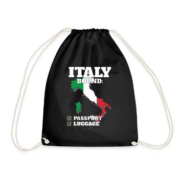 Italy Bound Country Travel Italian Flag Vacation - Drawstring Bag - black - Front