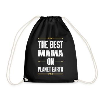 Best Mom Saying Mom Mom - Drawstring Bag - black - Front