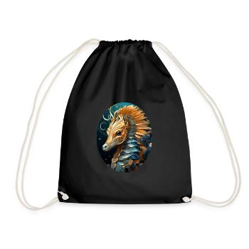Sea horse - Drawstring Bag - black - Front