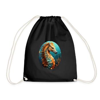 Sea horse - Drawstring Bag - black - Front