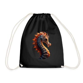 Sea horse - Drawstring Bag - black - Front