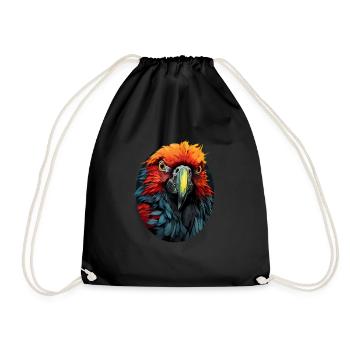 Parrot - Drawstring Bag - black - Front