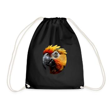 Papagei - Turnbeutel - Schwarz - Vorne