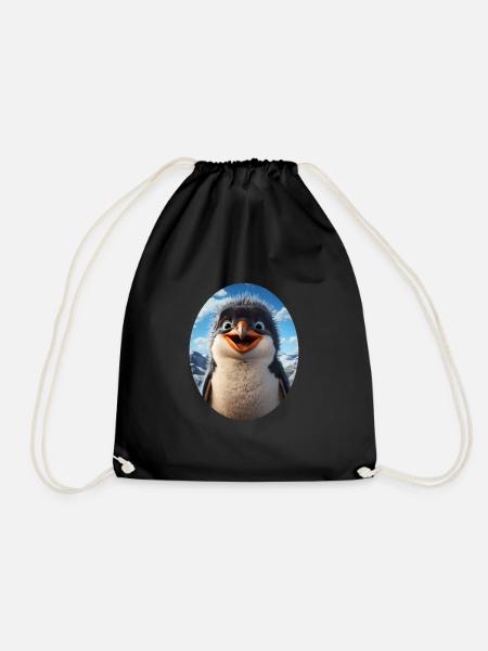 Pinguin - Turnbeutel - Schwarz