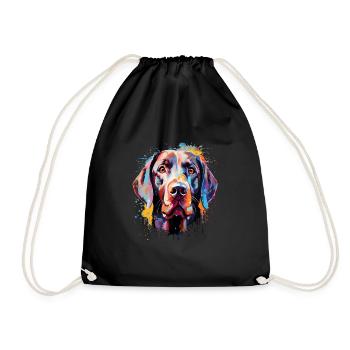 Labrador Colorful - Turnbeutel - Schwarz - Vorne