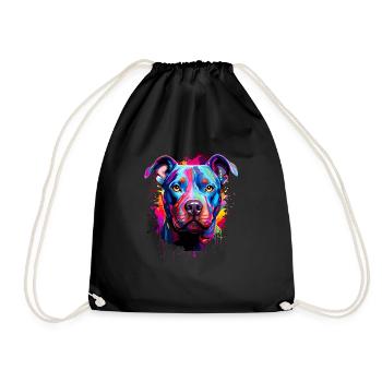 Pitbull Colorful - Turnbeutel - Schwarz - Vorne