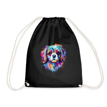 Pekingese Colorful - Turnbeutel - Schwarz - Vorne