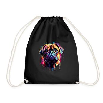 Mops Colorful - Turnbeutel - Schwarz - Vorne
