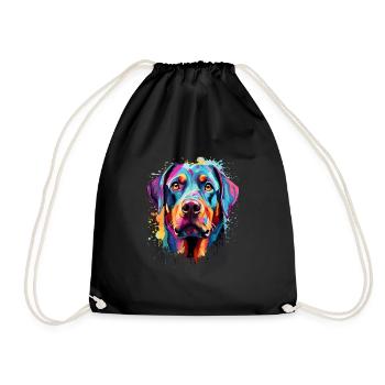 Rottweiler Colorful - Turnbeutel - Schwarz - Vorne