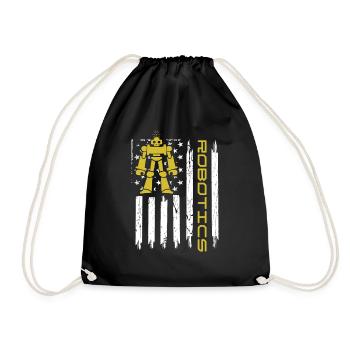 Robotics USA 4th Of July Droid Builder American Fl - Drawstring Bag - black - Front