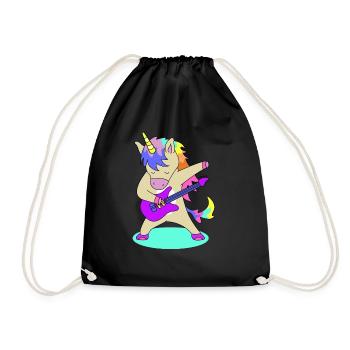 Licorne avec guitare | photos drôles, concert - Sac de sport léger - noir - Devant